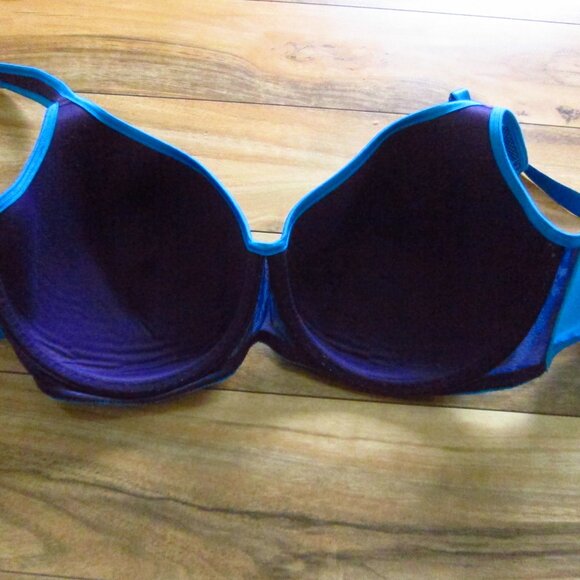 CACIQUE Blue Lace Balconette Underwire Bra Size 40DD - Picture 4 of 5